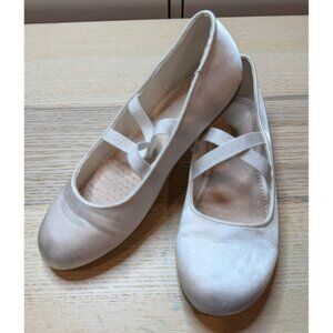 Dream Pairs Satin Ballet Flats Girls 4 White Criss Cross Strap Shoes Pageant